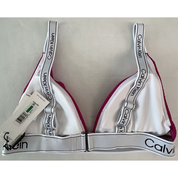 Calvin Klein Swimwear Sz L UPF50+ Magenta Pink Bikini Top & Bottom 2 Pc Set - Picture 9 of 10